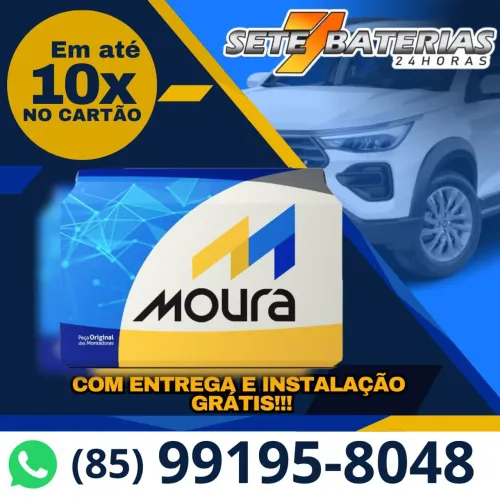 Bateria Moura com entrega e instalação grátis