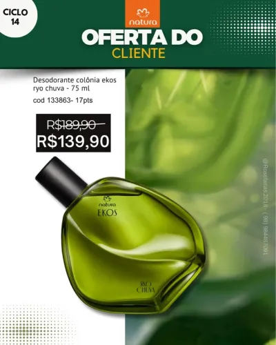 Colônia Ekos Ryo Chuva 75ml