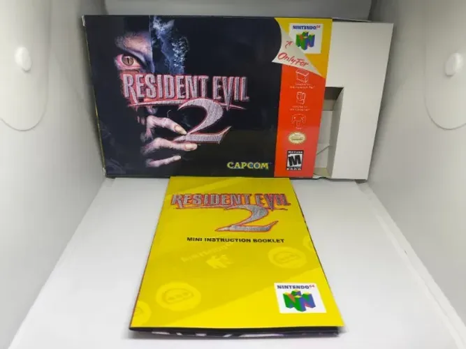 Caixa do Jogo Resident Evil 2 para Nintendo 64 - Inclui Berço e Mini Manual Poster