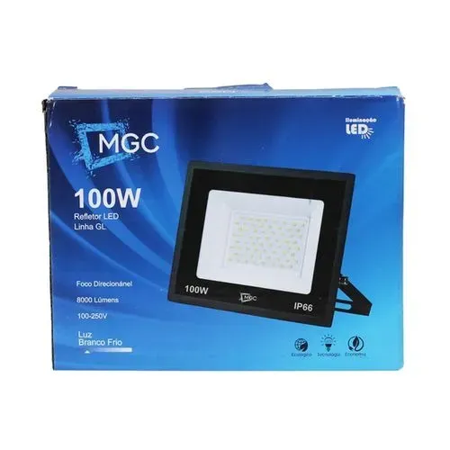 Refletor LED 100W BQ Bivolt IP66 Linha RTK 3000K - MGC RTK-100BQ