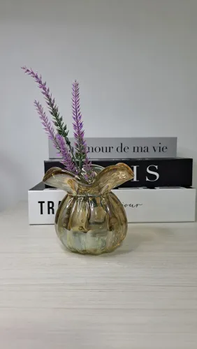 Vaso de murano cor âmbar novo para decoração centro de mesa