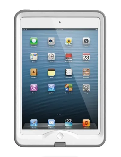 Capa Protetora Nuud Lifeproof Para iPad Mini 1 2 3,  Branco e Cinza