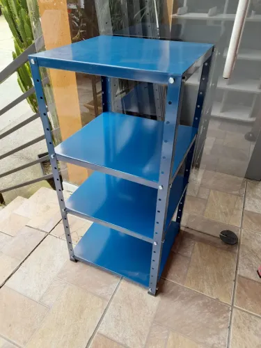 Estante de metal azul 4 prateleiras