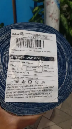 Tecidos amassado azul Marinho - Rolo 70 metros