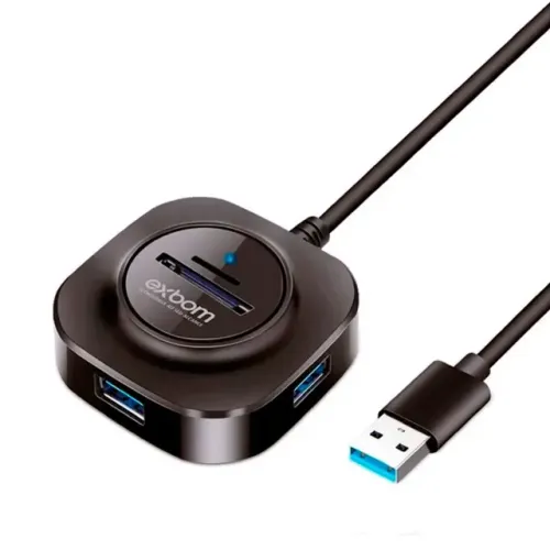 Hub USB 3.0 5 Portas Exbom UH-R33 (3 USB + 2 Leitor de Cartão) - WZetta