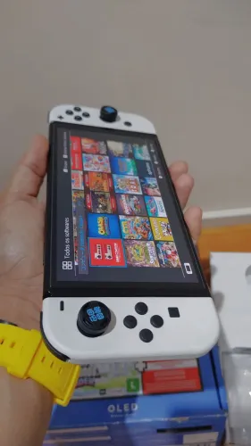 Nintendo switch Oled desbloqueado 128Gb - dual boot funcionando com caixa