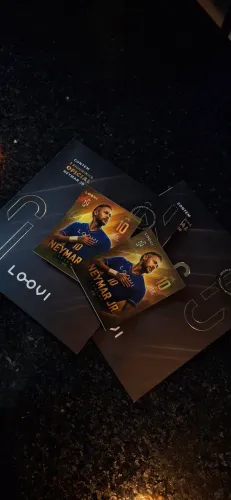 01 Figurinha dourada "legend" oficial Neymar Jr. edição rara Loovi