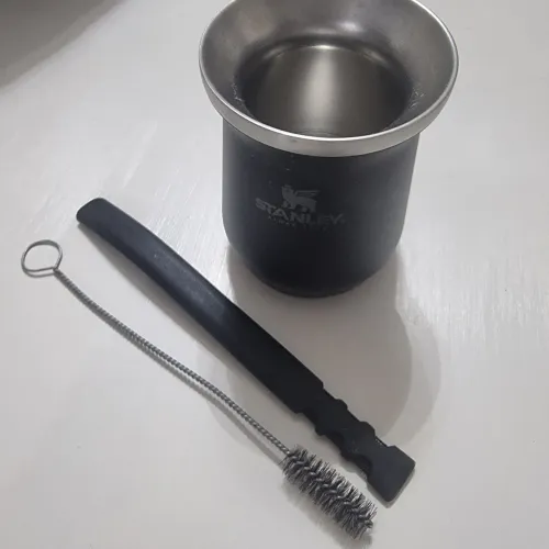 Cuia Térmica Stanley 236 ml + bomba (não Stanley) + limpador, p/ tereré