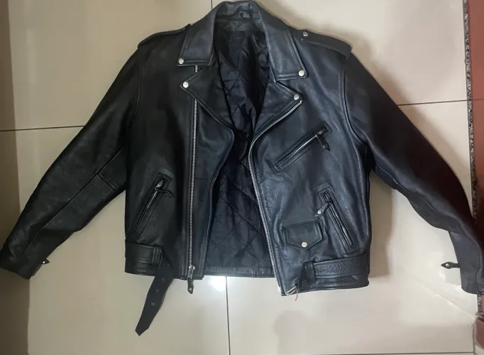Jaqueta de couro masculina 