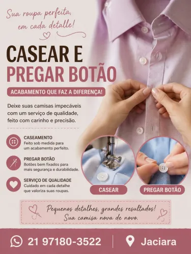Serviços de Casear e Pregar Botão