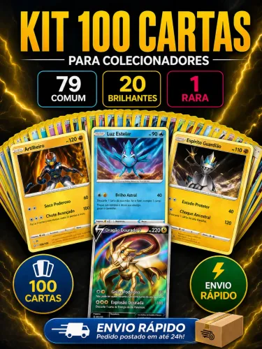 Kit 100 cartas Pokémon 