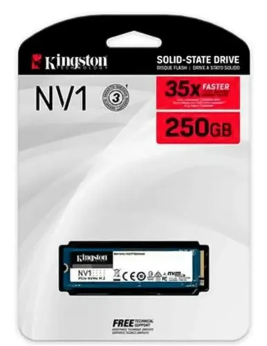 Ssd Kingston Nv1 250gb M.2 2280 Nvme Pcie Gen 3 Snvs/250g