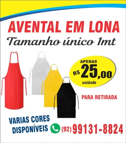 Avental de lona tamanho médio pra retirada