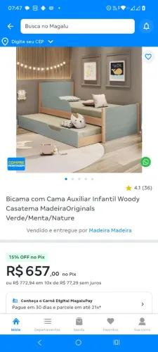 Bicama Infantil semi nova