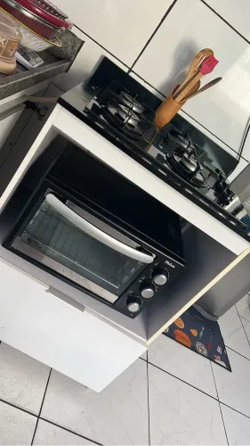 Cooktop 4 bocas - forninho e armário com gaveteiro