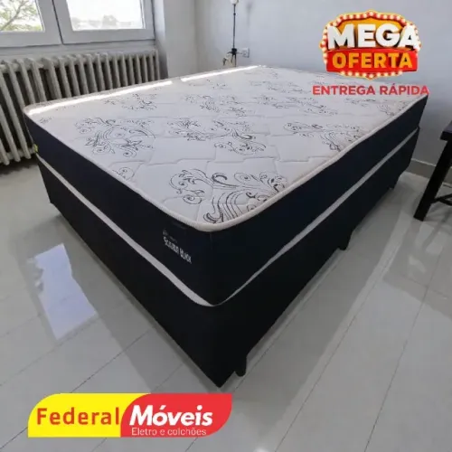 Cama Box Casal 1,38x188cm Base + Colchão c/ Molas SUPER OFERTA