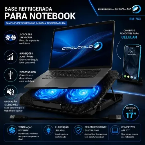 Suporte para Notebook - Base Refrigerada com Ventilação Silenciosa BM-763 ?