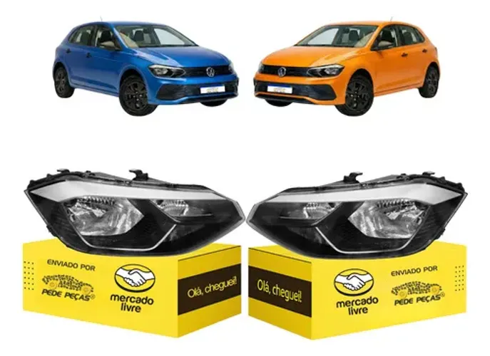 Par Farol Vw Polo Track 2023 2024 2025 2026 Novo Ambos Lados