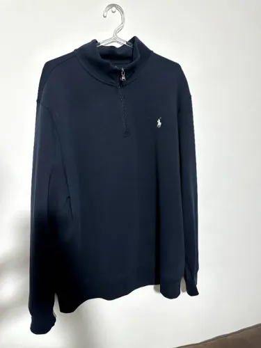 moletom ralph lauren quarter zip azul marinho