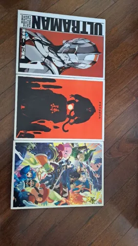 3 quadros dragonball/smash/ultraman madeira