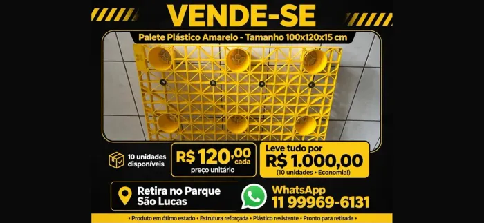 10 Paletes plásticos 1,00 x1,20 X 15