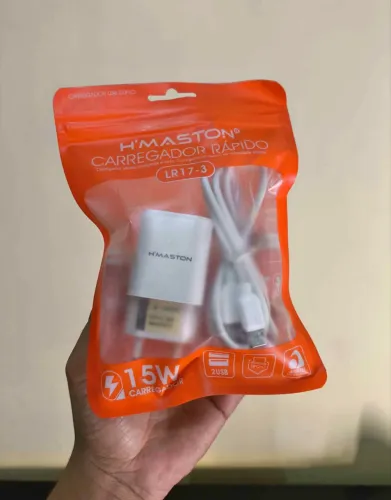 Carregador rápido H?MASTON 15W, tipo C, IOS e Micro