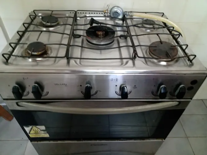 Fogão Esmaltec Inox autolimpante 5 bocas