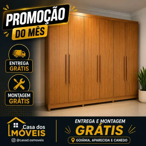 Roupeiro 6 portas Alvorada 100% MDF