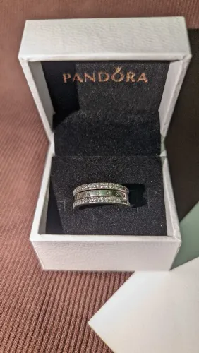Anel de Prata Virando Corações de PANDORA