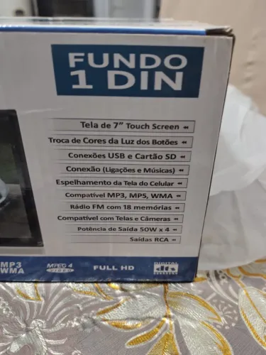 Central multimídia universal MP5 bt1 dia 7pol Espelha Dvd Gtneas 