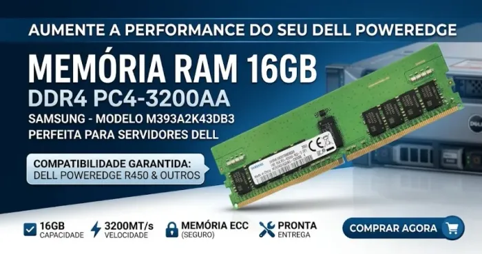 Memória Ram 16gb Pc4-3200aa Ddr4 - Dell Power Edge - R450