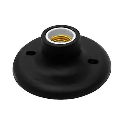 PLAFON C/SOQUETE PORCELANA PRETO E27