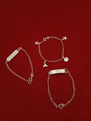 Pulseiras Infantil Pratas 925 Masculino Feminino