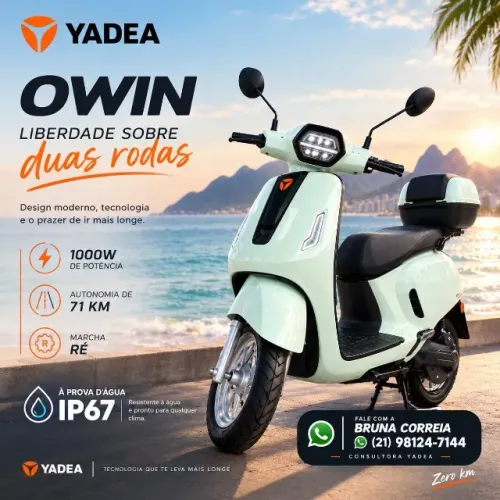 ? Yadea Owin 0 KM ? Elétrica, moderna e econômica!