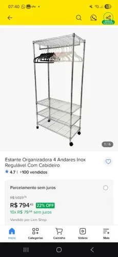 Armário closet Dghome aço inox quase sem marcas de uso
