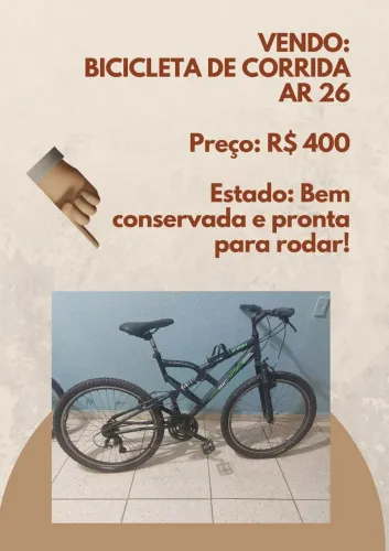 Bicicleta Bike, ótima oportunidade! É só sair pedalando, baixei o valor.