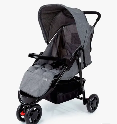 Carrinho de Bebê Cosco Kids Toffy 3 Rodas 0 a 15kg Cinza