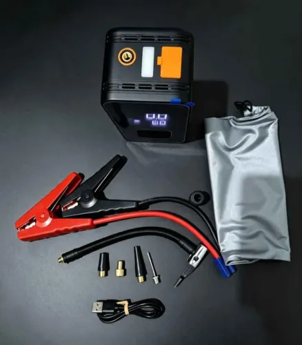 Mini Compressor de Ar Portátil Bateria Emergência ignição Automotiva Potente 
