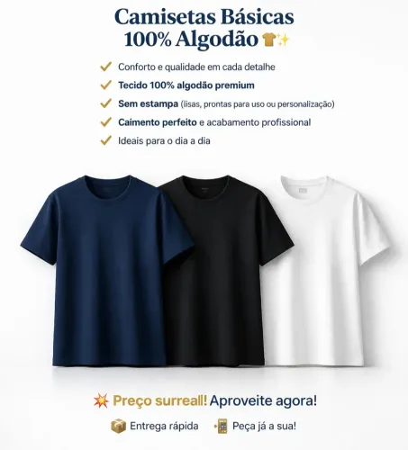 Camisas de algodão lisas