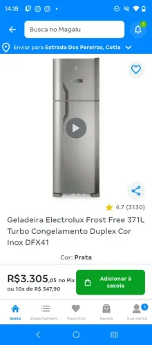 Geladeira nova , com apenas 3 meses de uso, muito nova