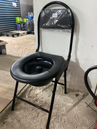 Banqueta De Banho Geriátrica Para Idoso Dobrável Compacta Preta