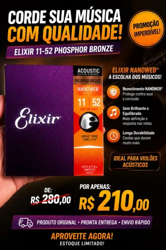 Elixir Nanoweb 11-52 Phosphor Bronze - Custom Light