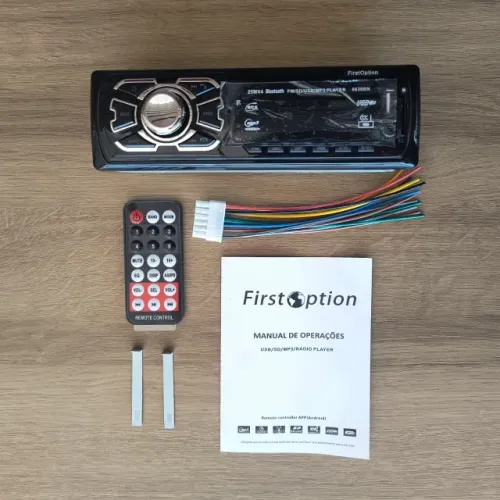 Som Automotivo Bluetooth USB MP3 para Carro com Controle