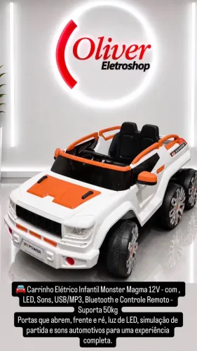 Carro elétrico infantil monster ( novo )