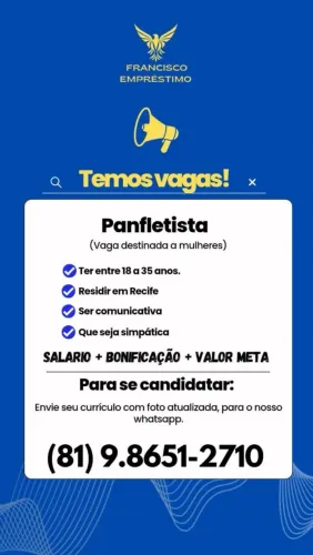 VAGA DE PANFLETAGEM