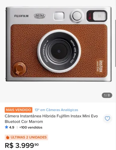 Câmera fujifilm instax mini evo