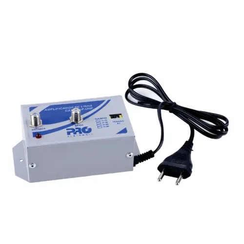 Amplificador de Linha 25db Para TV Digital Hdtv UHF / VHF / CATV