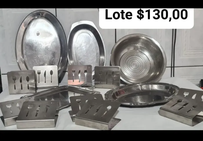 Lote de peças de inox