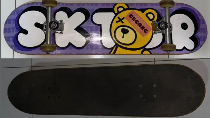 SKATE CBGANG MONTANDO COM ROLAMENTO POUCO USADO