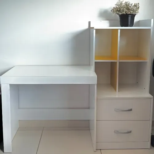 Escrivaninha Com Estante 2 Gavetas 4 Nichos